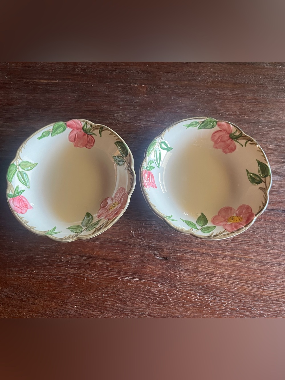 VTG 40s 50s Franciscan Desert Rose 5.5" Berry Bowls Gladding, McBean & Co. USA